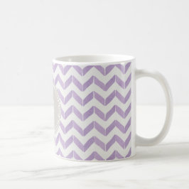 Taza De Café Monograma gris púrpura en colores pastel elegante