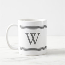 Monograma Gris Stried Personalized Mug