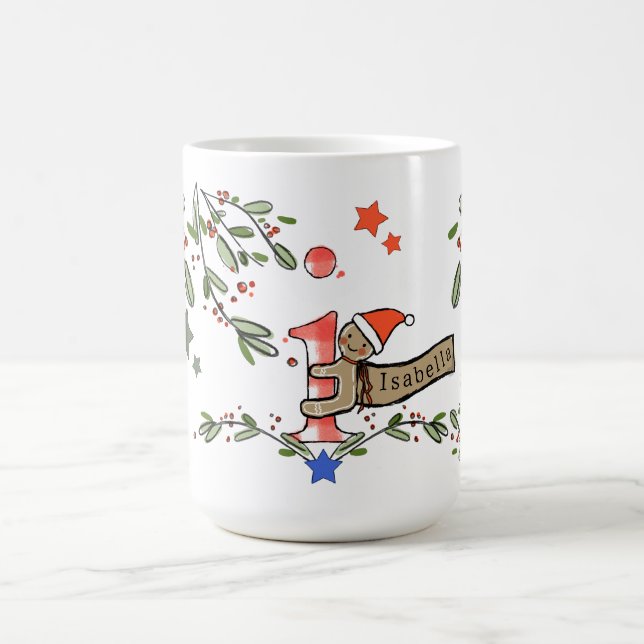 Taza De Café Monograma I con nombre de Navidades curas de estil (Centro)