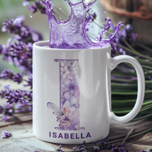 Taza De Café Monograma I personalizado de lechón de Lilac