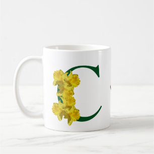 Taza De Café Monograma Inicial de Narciso Personalizado C