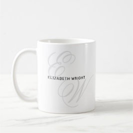 Taza De Café Monograma inicial de nombre completo personalizado