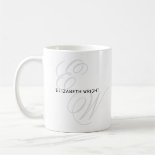 Taza De Café Monograma inicial de nombre completo personalizado