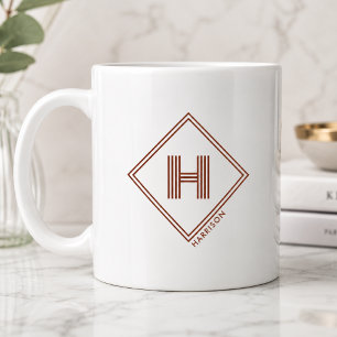 Taza de café Monograma inicial geométrico modern