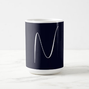 Taza De Café Monograma Inicial Manuscrita Profesional Sencilla