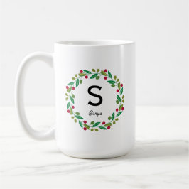 Taza De Café Monograma inicial - Navidades