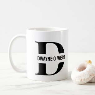 Taza De Café Monograma inicial y nombre personalizado