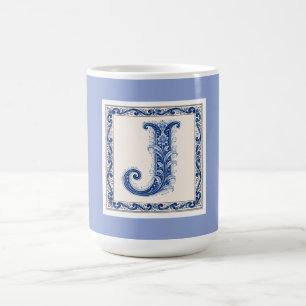 Taza De Café Monograma J de Patrimonio Noruego - Azul