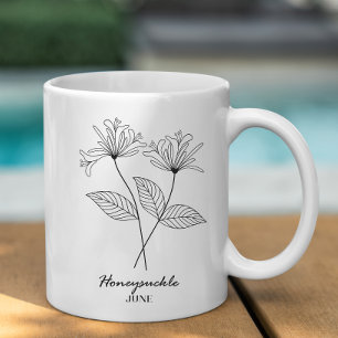 Taza De Café Monograma Junio Nacimiento Mes Flor