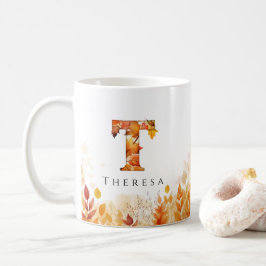 Taza De Café Monograma Letra inicial Folige T