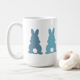 Taza De Café monograma lindo de conejito de Pascua