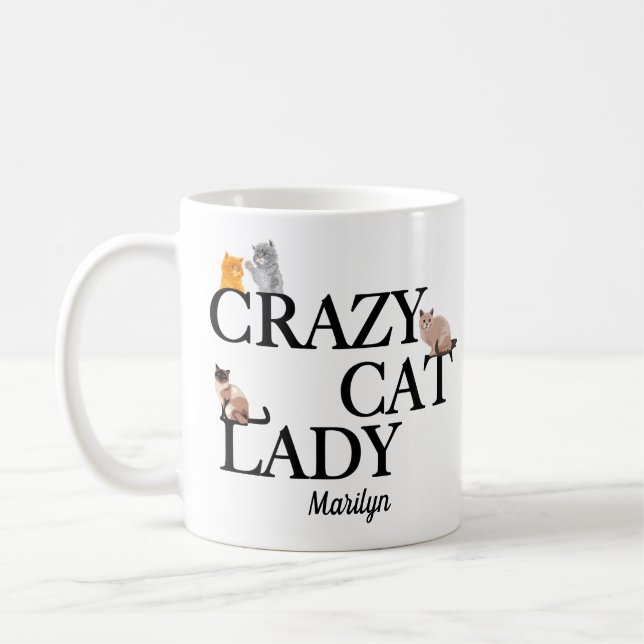 Taza De Café Monograma loco felino (Izquierda)