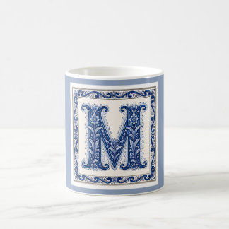 Taza De Café Monograma M de Patrimonio Noruego - Azul