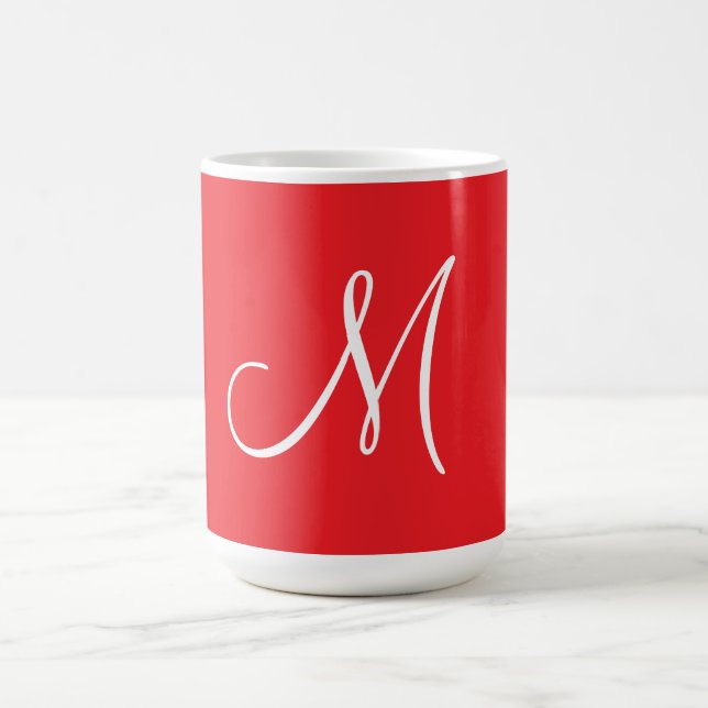 Taza De Café MONOGRAMA M, Rojo y Blanco, (Centro)