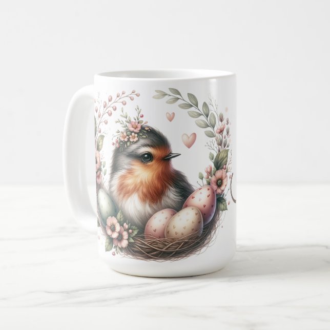 Taza De Café Monograma Mama Bird (Anverso izquierdo)