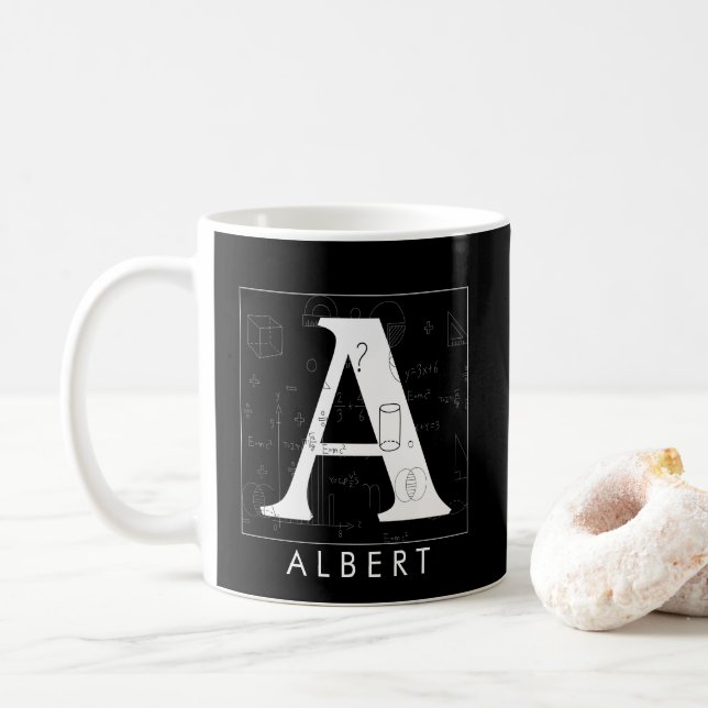 Taza De Café Monograma matemático - Letra A (Con donut)