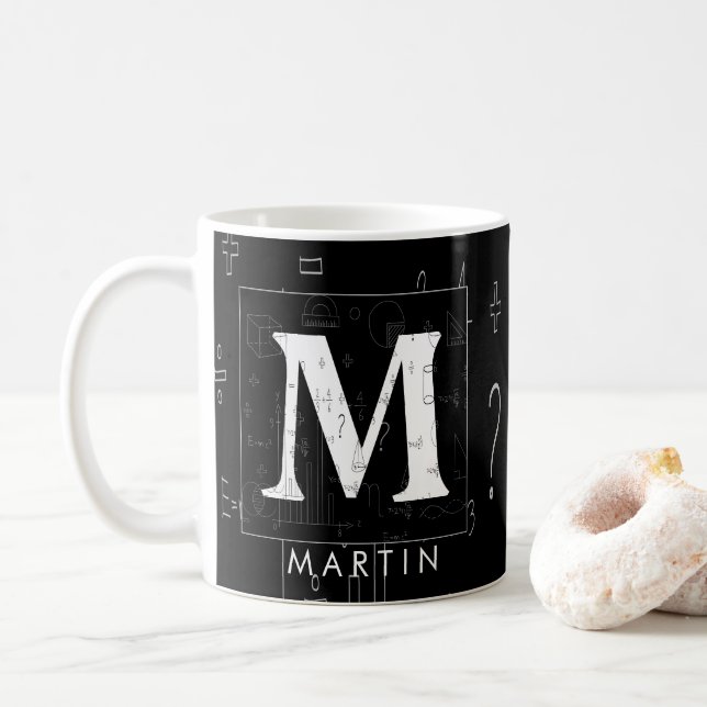 Taza De Café Monograma matemático - Letra M (Con donut)
