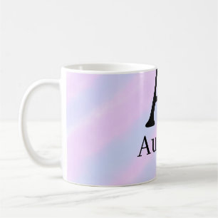 Taza De Café Monograma mayúscula masculina agregar nombre púrpu