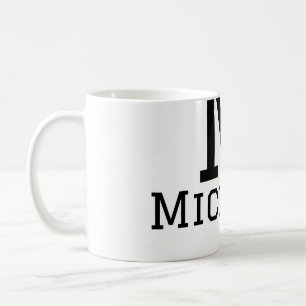 Taza De Café Monograma mayúscula masculina añadir nombre simple
