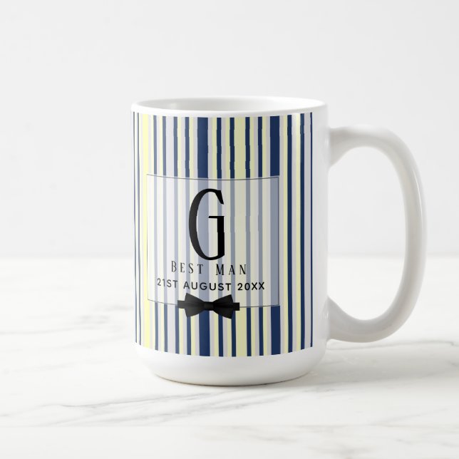 Taza De Café Monograma MEJOR HOMBRE Groomsmen Armada Groomsman  (Derecha)