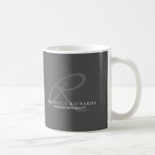 Taza De Café Monograma Minimalista elegante de carbón vegetal