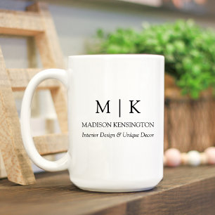 Taza De Café Monograma minimalista o logotipo grande para negoc