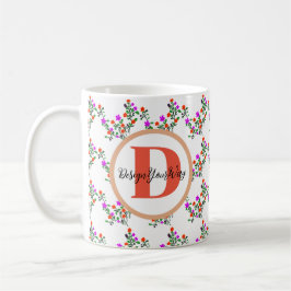 Taza De Café monograma mínimo elegante bestfriendever floral
