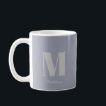 Taza De Café Monograma mínimo moderno Nombre gris inicial<br><div class="desc">Monograma mínimo moderno Nombre gris inicial Café Mug</div>