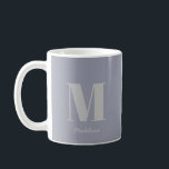 Taza De Café Monograma mínimo moderno Nombre gris inicial<br><div class="desc">Monograma mínimo moderno Nombre gris inicial Café Mug</div>