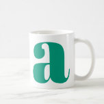 Taza De Café Monograma moderno carta inicial en verde esmeralda<br><div class="desc">Monograma moderno lindo con la primera letra de su elección,  en verde esmeralda</div>