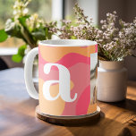Taza De Café Monograma moderno - Curvas retro orgánicas - Foto<br><div class="desc">Un diseño moderno con curvas orgánicas en tonos rosa,  coral y mandarina. Personalice esta taza de café con un monograma y una foto. Para colmo,  agrega una foto para hacer un gran regalo. Si necesita ajustar las imágenes o monogramas,  haga clic en la herramienta personalizar para realizar cambios.</div>