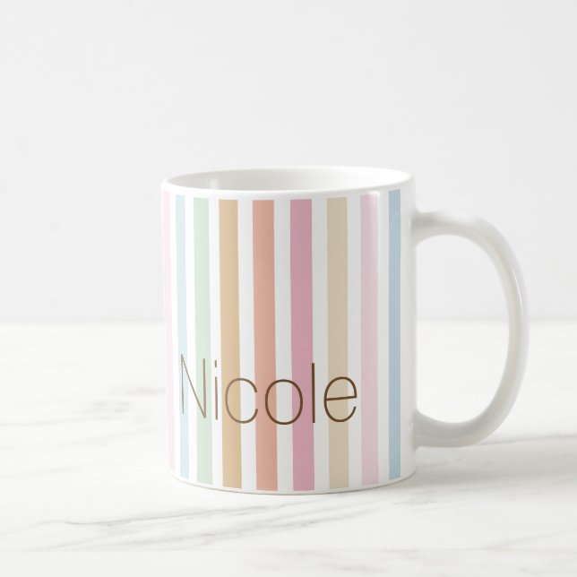 Taza De Café monograma moderno de colores pastel (Derecha)