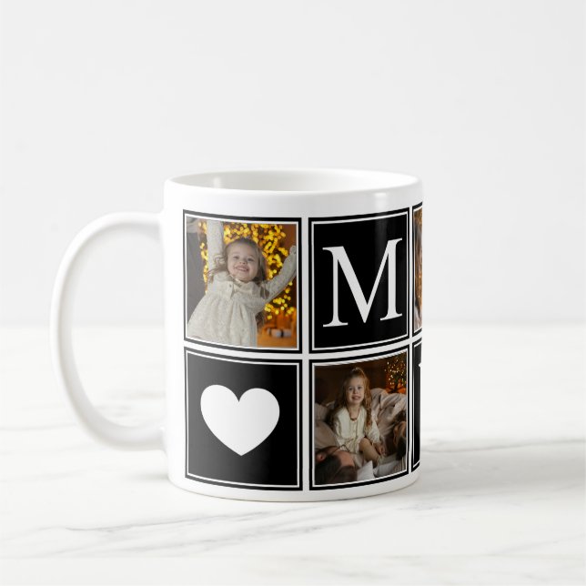Taza De Café Monograma moderno de mejor Mamá (Izquierda)