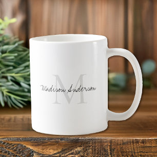 Taza De Café Monograma moderno elegante