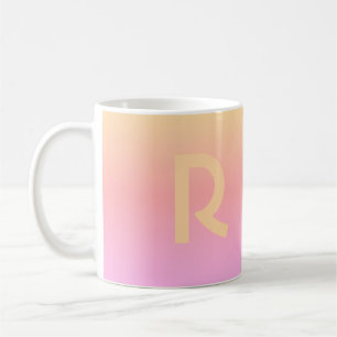 Taza De Café Monograma moderno Engranaje Láceo Rosa