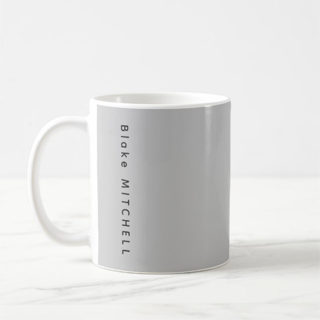 Taza De Café Monograma moderno Gris urbano (Izquierda)