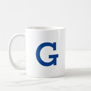 Taza De Café Monograma moderno Letra inicial Azul marino