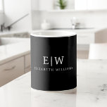 Taza De Café Monograma moderno Minimalista negro y blanco<br><div class="desc">Presentamos nuestra Colección de Monogramas Modernos Minimalistas en Blanco y Negro: Adopte la simplicidad y la sofisticación con nuestros diseños minimalistas, curados para elevar su estilo sin esfuerzo. Esta colección, elaborada con gran interés para la estética moderna, presenta elegantes diseños en blanco y negro acentuados por monogramas personalizados. Desde papel...</div>