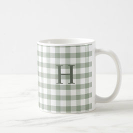Taza De Café Monograma moderno personalizado de oliva verde gin