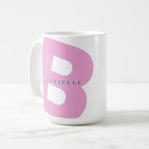 Taza De Café Monograma moderno sobredimensionado inicial y nomb