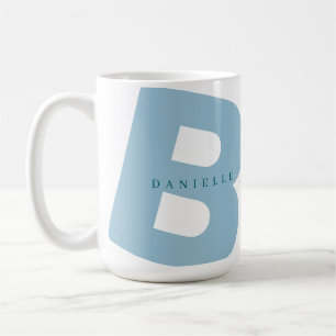 Taza De Café Monograma moderno sobredimensionado inicial y nomb