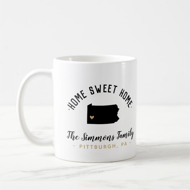 Taza De Café Monograma Mug de Pennsylvania Home Sweet Home Fami (Izquierda)