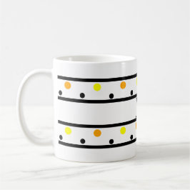 Taza De Café Monograma Naranja amarillo puntos de Polka