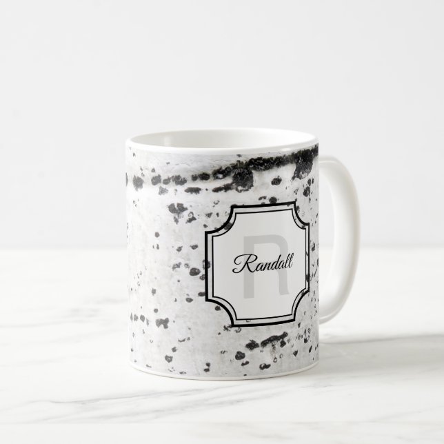 Taza De Café Monograma Naturaleza inicial Lover Aspen Barba Fot (Anverso derecho)