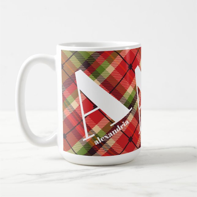 Taza De Café Monograma Navidades repartidos (Izquierda)