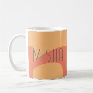 Taza De Café monograma nombre inicial color rosa melocotón mode