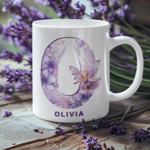 Taza De Café Monograma O de lechón Lilac personalizado