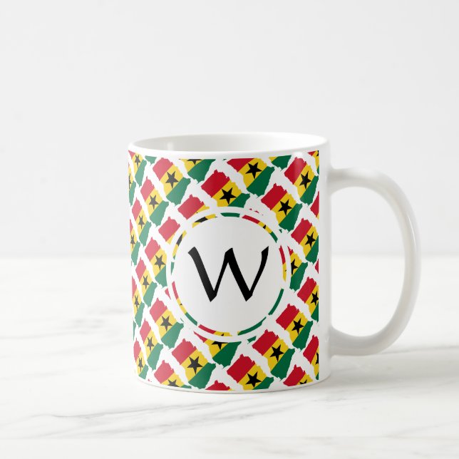 Taza De Café Monograma Patriótico DIOS BENDIOS GHANA (Derecha)