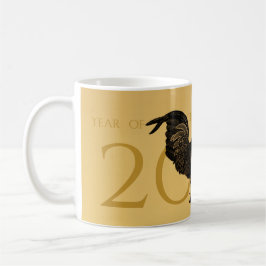 Taza De Café Monograma personalizado año elegante M del gallo