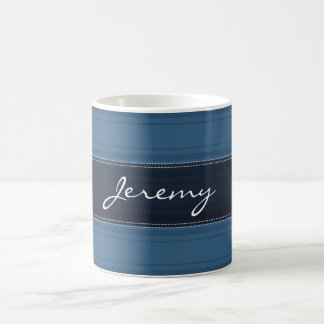 Taza De Café Monograma personalizado azul fresco